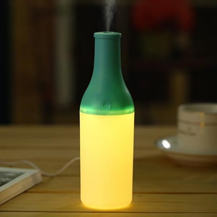 Happy Hours - Cool Bottle USB Air Humidifier with Led Night Lights Function / Aromatherapy Essential Oil Diffuser... N8