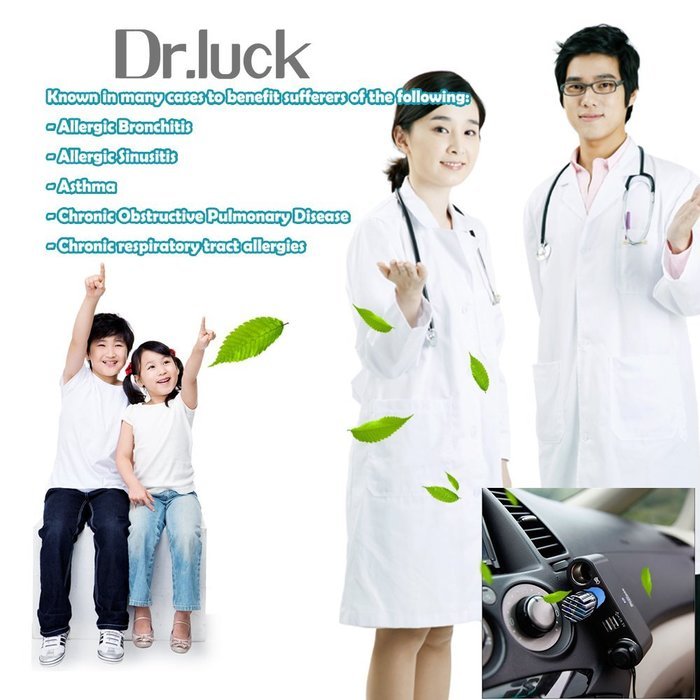Dr.Luck Car Air Purifier Ionizer with Home/Office 12V Electricity Adapter. Removes Cigarette Smoke, unbearable... N6