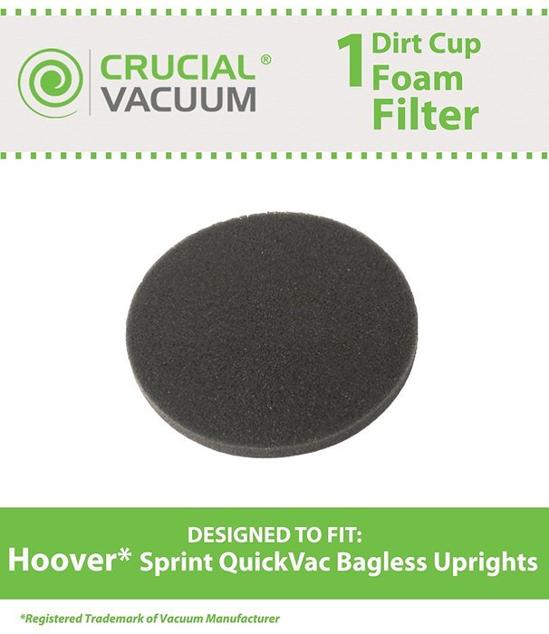 1 Hoover Dirt Cup Foam Filter, Fits Hoover Sprint QuickVac Bagless Upright Model # UH20040, Compare to Part #... N2