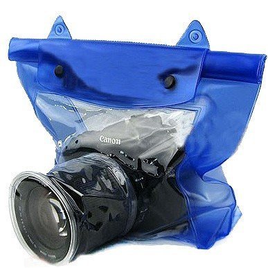 Luniquz DSLR SLR Camera Waterproof Bag Housing Case Pouch Cover for Canon Nikon -Blue N3