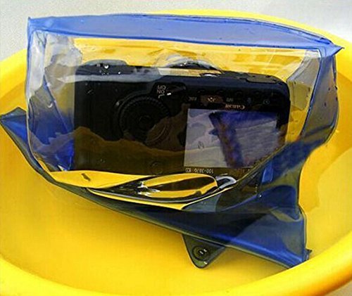 Luniquz DSLR SLR Camera Waterproof Bag Housing Case Pouch Cover for Canon Nikon -Blue N4