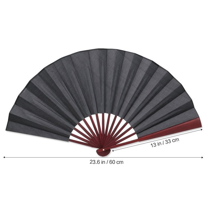 Tinksky Men Folding Bamboo Blank Hand Fan Wedding Party Gift (Black) N7