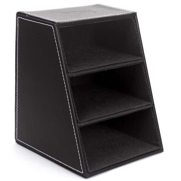Amariver Black Pu Leather Remote Control/controller Tv Guide/mail/cd Organizer/caddy/holder N2