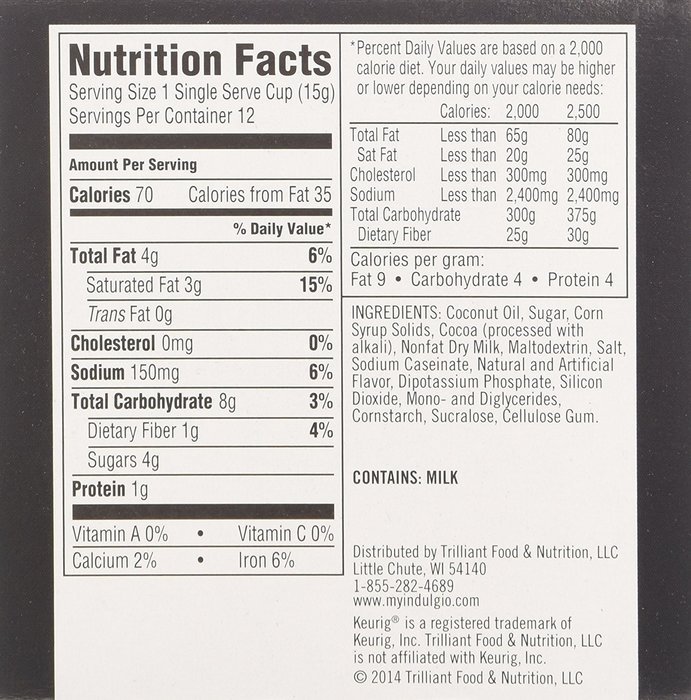 Indulgio Milk Chocolate Cocoa Single Serve for Keurig K-Cup Brewers, 24 Count N34