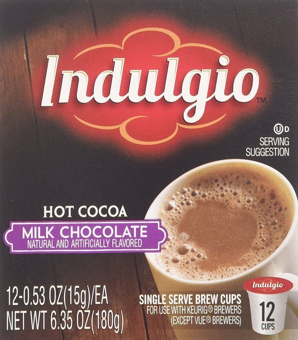 Indulgio Milk Chocolate Cocoa Single Serve for Keurig K-Cup Brewers, 24 Count N35
