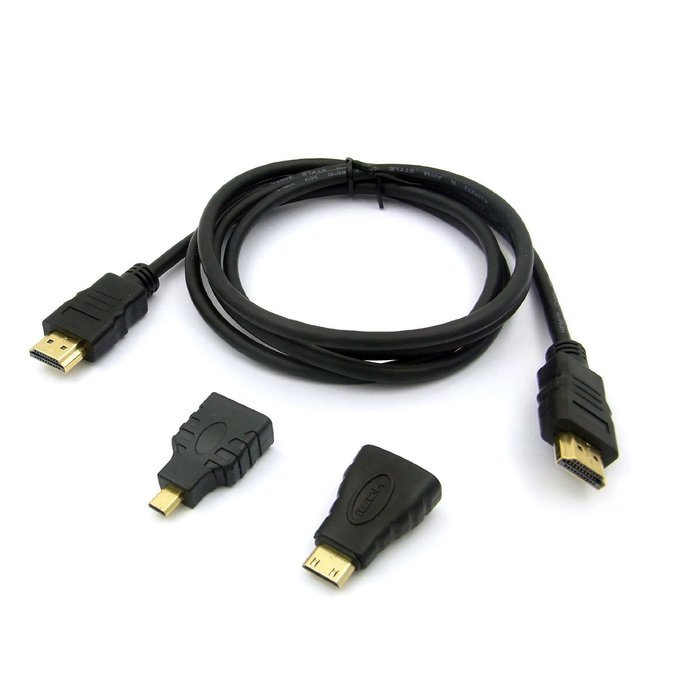 LeaningTech H-HMM-02 High-Speed (3 in 1) HDMI to MINI/MICRO Adapter +HDMI Cable Kit, TV Connector for HDMI DC,...