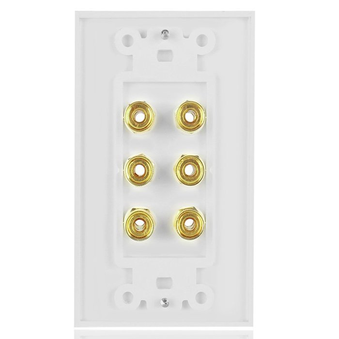 TNP Home Theater Wall Plate - 3-Gang 7.2 Surround Sound Distribution w/ Premium Gold Plated Copper Banana Binding... N15