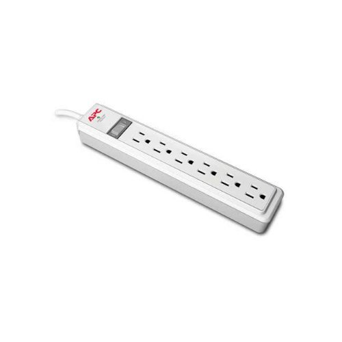 APC P62 Essential SurgeArrest 6-Outlet, 120-Vaults and 2.5Feet Surge Protector