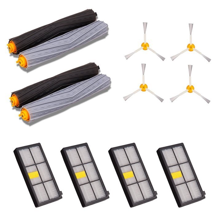 BESKIT 12PCS Replacement Kits for Roomba 870 880 980 - 2 Set Tangle-Free Debris Extractor, 4 Hepa Filters & 4... N5