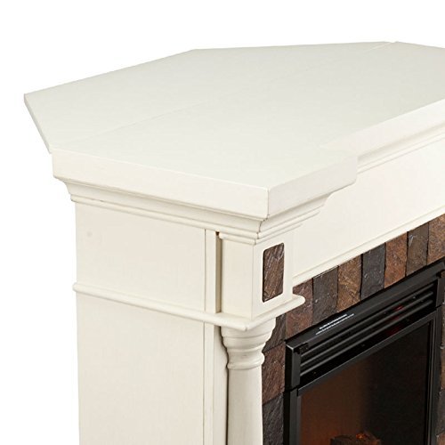 Benjamin Slate Convertible Ivory Electric Fireplace 47" Tv Stand N7