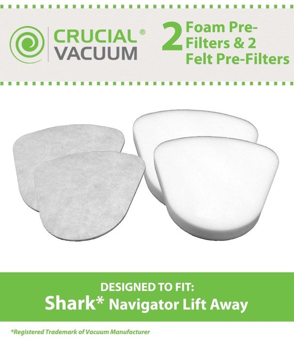 Shark Navigator Lift-Away NV350, NV351, NV352, NV355, NV356, NV356E, NV357 Washable Foam and Felt Pre-Filter Replacement...