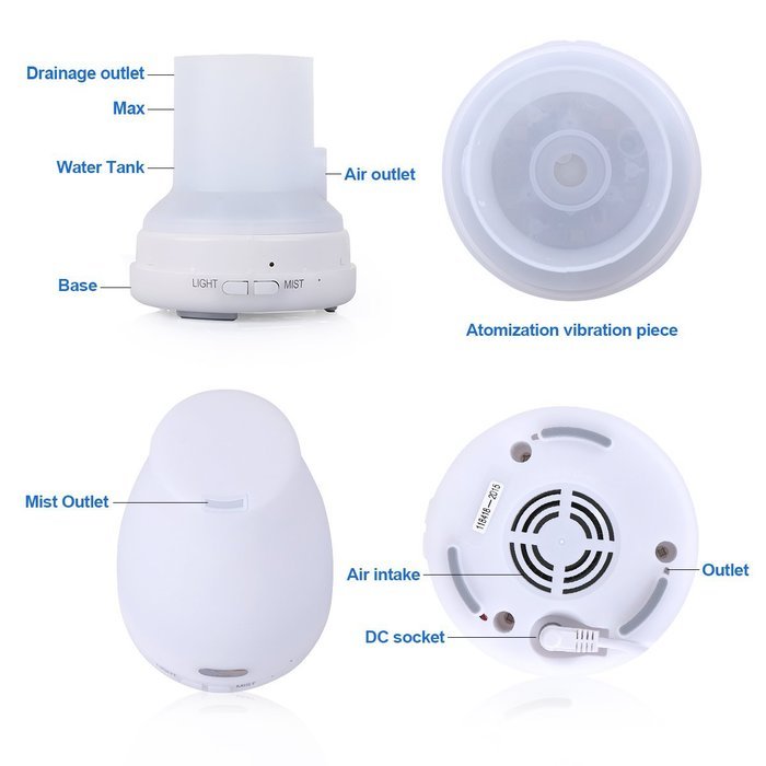 Noza Tec 100ML Essential Oil Diffuser Portable Ultrasonic Aroma Humidifier with 7 Color Changing LED Lamps, Mist... N3