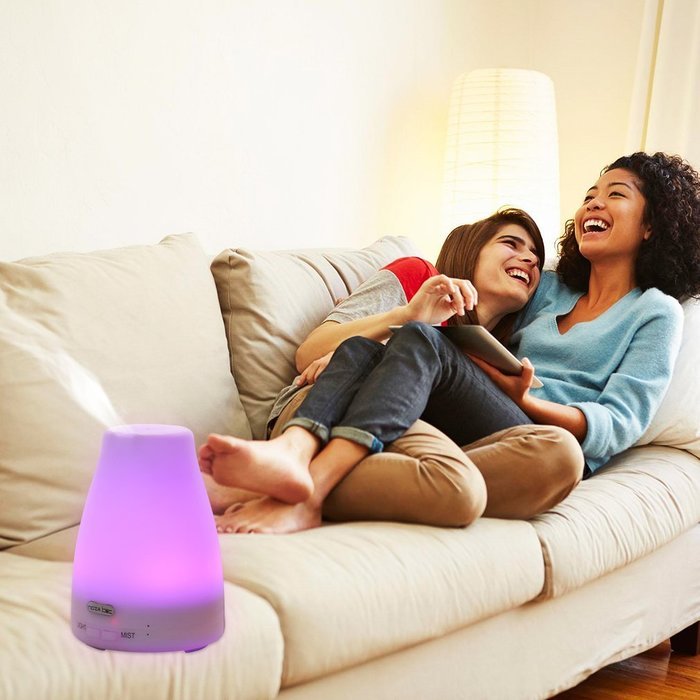 Noza Tec 100ML Essential Oil Diffuser Portable Ultrasonic Aroma Humidifier with 7 Color Changing LED Lamps, Mist... N4