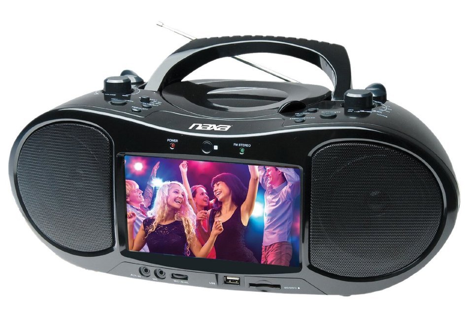 NAXA Electronics NDL-257 7" Bluetooth DVD Boombox & TV