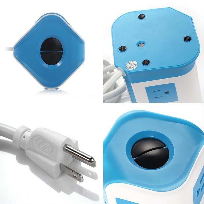 SAFEMORE Smart 8-Outlet with 4-USB Output Power Strip (Blue and White) N8