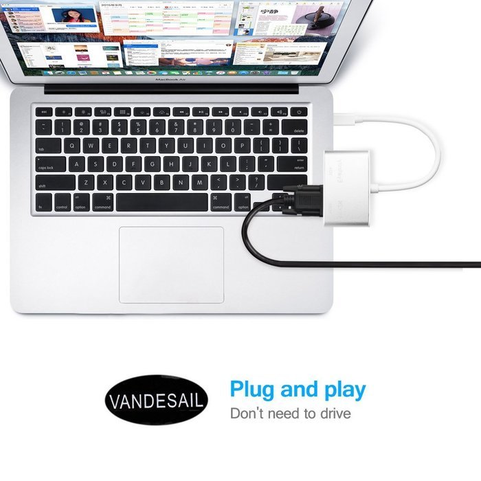 USB HDMI Adapter, VANDESAIL USB 3.0 to HDMI External Video Card Multi Monitor Adapter with Gold Plated for Windows... N45