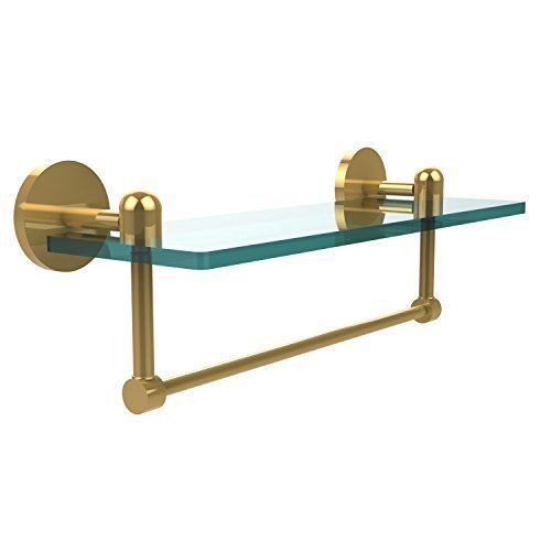 Allied Brass TA-1TB/16-PB Glass Shelf with Towel Bar, 16-Inch x 5-Inch by Allied Brass