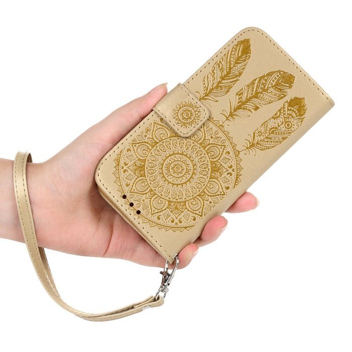 iPhone 7 Case (4.7 inch) - Wallet Folio Flip Embossed Campanula PU Leather Case with Stand Card Slots Slim Fit... N45