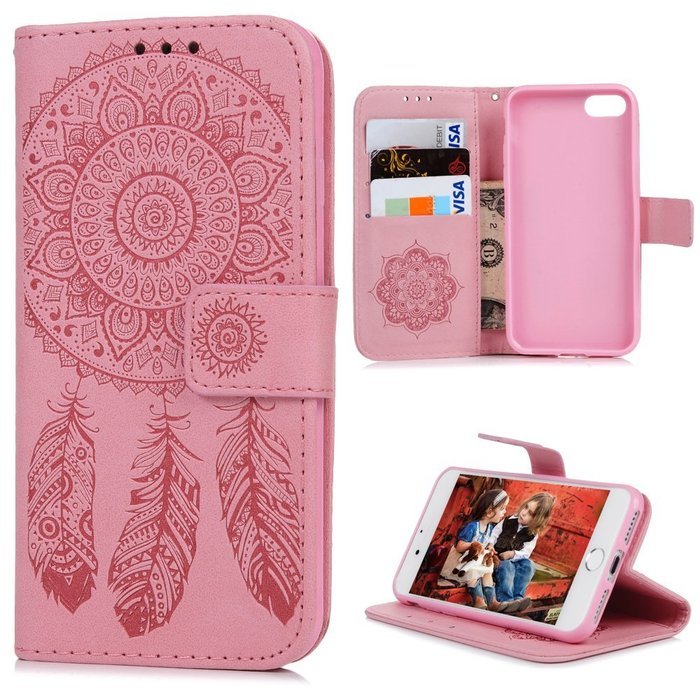 iPhone 7 Case (4.7 inch) - Wallet Folio Flip Embossed Campanula PU Leather Case with Stand Card Slots Slim Fit... N51