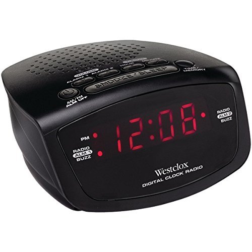 New WESTCLOX 80209 .6" Red LED Alarm Clock Radio