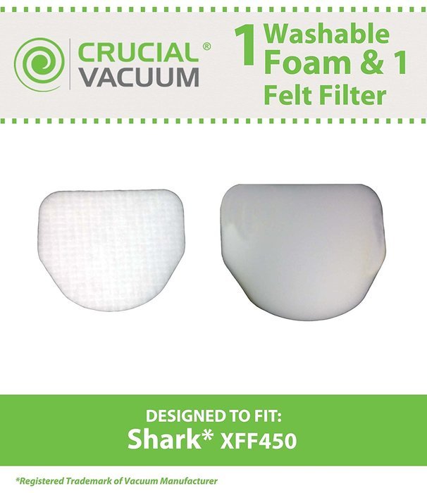 Shark XFF450 Washable & Reusable Felt & Foam Filter Kit, Fits Shark