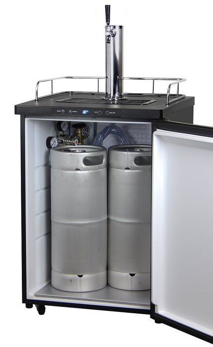 Kegco K309SS-1P Digital Keg Beer Cooler - Premium Single Faucet D System Kit - Stainless Door N2