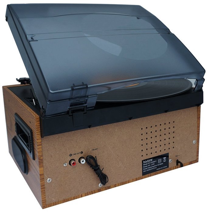 Boytone BT-21DJW-C, 3 Speed Turntable Ability to convert vinyl record, CD, Cassette, AM/FM Radio into MP3 files... N3