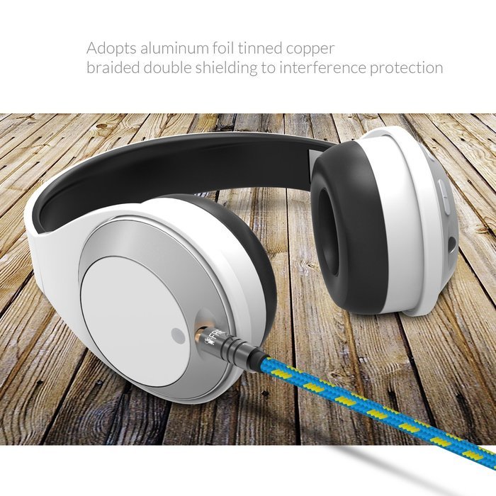 FRiEQ 3.5mm Male To Male Car and Home Stereo Cloth Jacketed Audio Cable (4 Feet/1.2M) for iPhone, iPad, iPod,... N4
