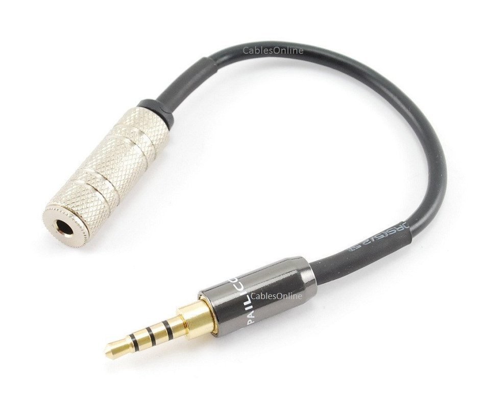 3.5mm StereoTRRS 4-Pole M to TRS Jack Microphone to iPhone Adapter