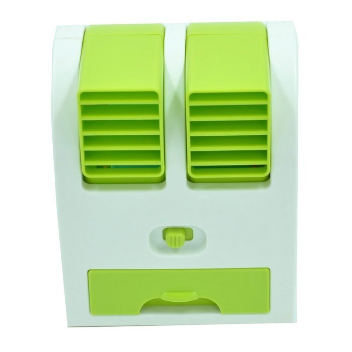 Electric USB Adjustable Angles Dual Air Outlet Conditioning Fan Cooling Desktop Portable Bladeless Blower Mini... N3