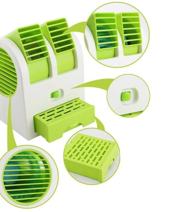 Electric USB Adjustable Angles Dual Air Outlet Conditioning Fan Cooling Desktop Portable Bladeless Blower Mini... N5