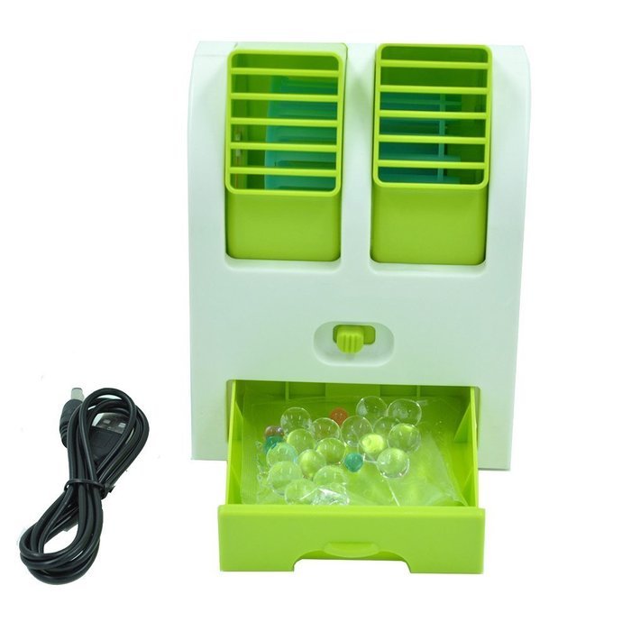 Electric USB Adjustable Angles Dual Air Outlet Conditioning Fan Cooling Desktop Portable Bladeless Blower Mini... N6