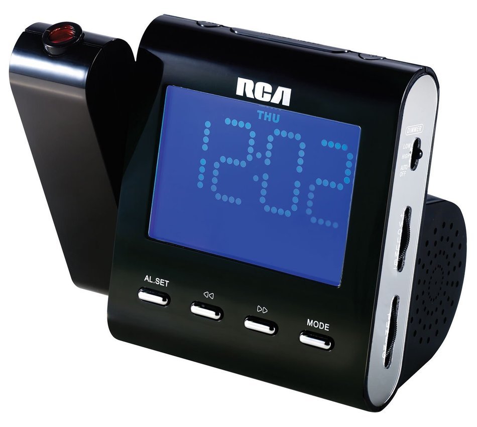 RCA RC124 Projector Clock Radio (Black) (Discontinued by Manufacturer)