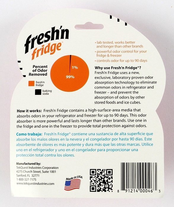 TekQuest Fresh N Fridge Refrigerator/Freezer Deodorizer, 3-Pack N2