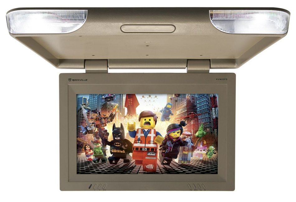 Rockville RVM18FD-BK 18" TFT Black Flip Down Car Monitor w/ USB/SD/Video Games N47