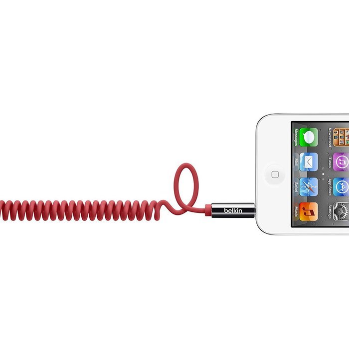 Belkin 6-Foot MIXIT Coiled Aux/Auxiliary Cable (Red) N17