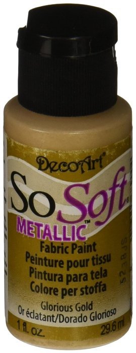 Deco Art SoSoft Metallic Fabric Acrylic Paint, 1-Ounce, Glorious Gold N2