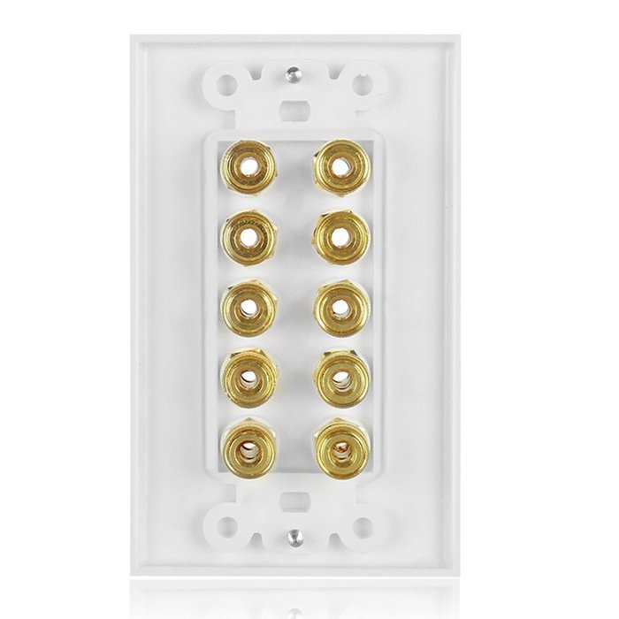 TNP Home Theater Wall Plate - 3-Gang 7.2 Surround Sound Distribution w/ Premium Gold Plated Copper Banana Binding... N19