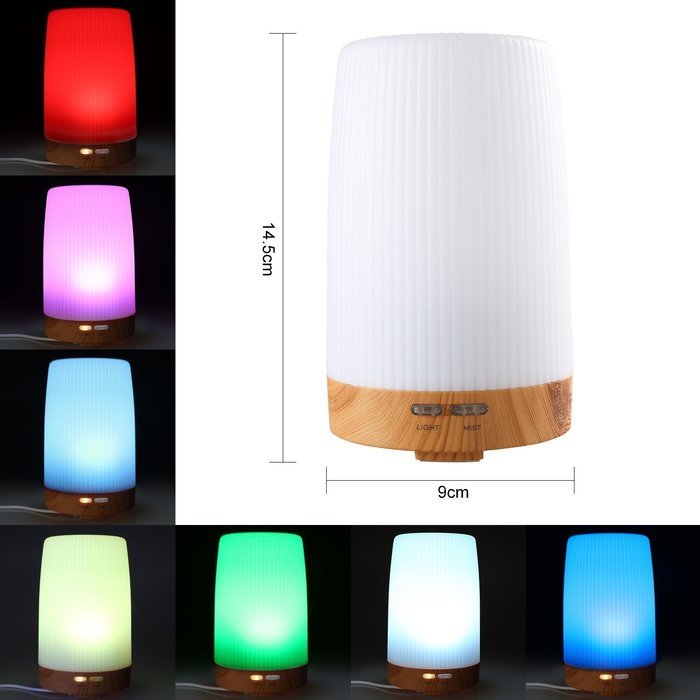 Essential Oil Diffuser, Euph 100ml Wood Grain Cool Mist Humidifer Ultrasonic Aromatherapy Oil Diffuser with 7... N13