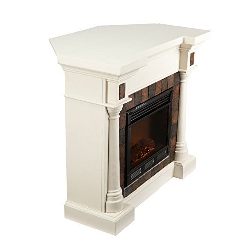 Benjamin Slate Convertible Ivory Electric Fireplace 47" Tv Stand N9