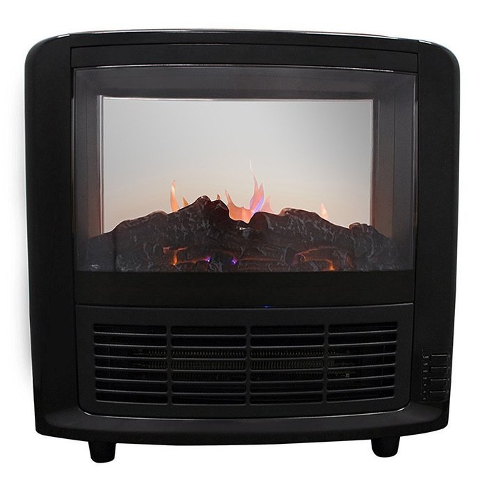 Ainfox 1500w Mini Size Free Standing Houseuse Portable Fireplace Heating Firebox Home Black N4