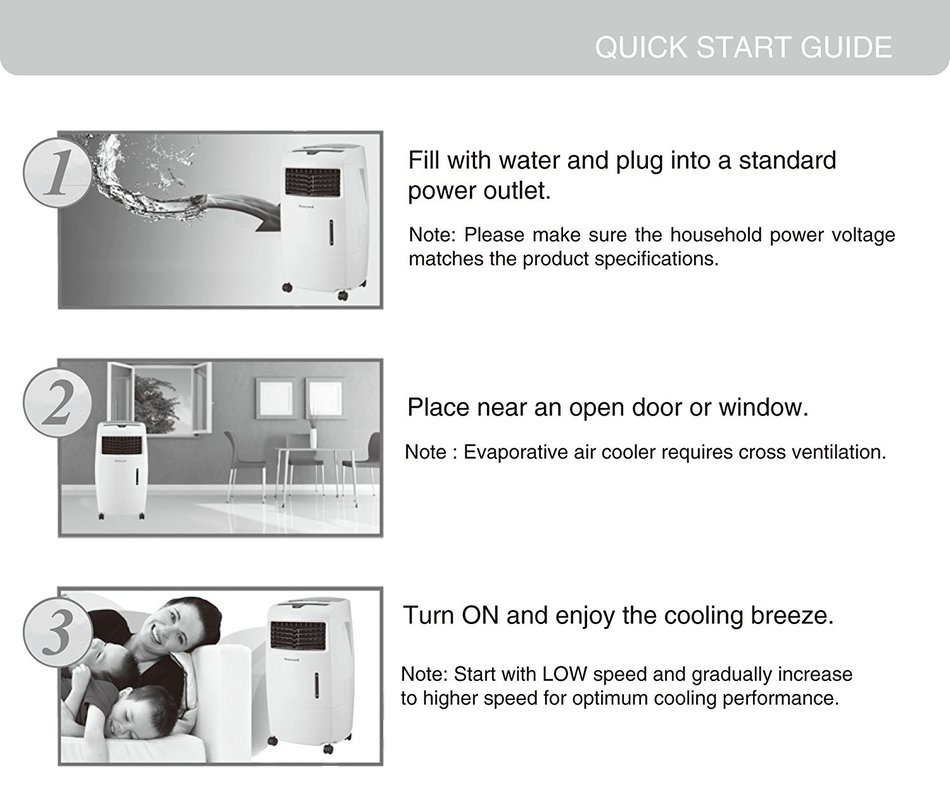 Honeywell CL25AE 52 Pt. Indoor Portable Evaporative Air Cooler with Remote Control - White N5