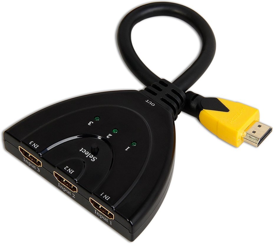 A-technology Sl3103 3&times;1port Hdmi Pigtail Switch3&times;1 with 0.6 Ft Hdmi Cable Can Make You Connect Dvd/xbox360/stb... N9