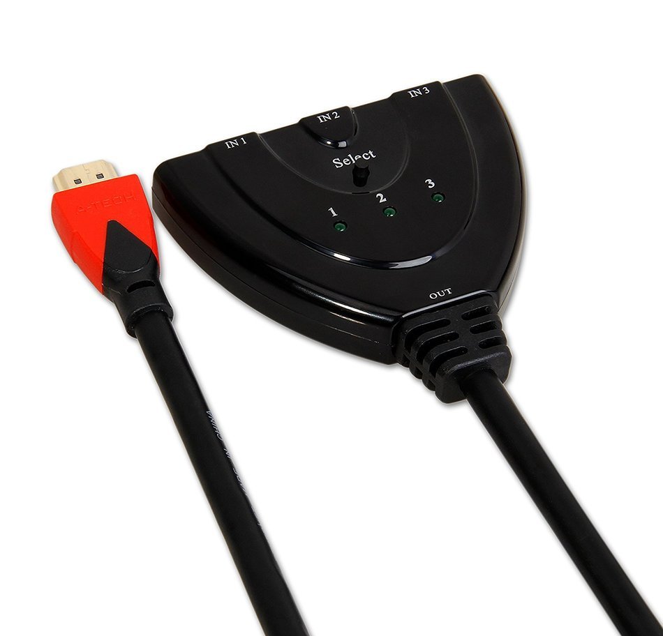 A-technology Sl3103 3&times;1port Hdmi Pigtail Switch3&times;1 with 0.6 Ft Hdmi Cable Can Make You Connect Dvd/xbox360/stb... N13
