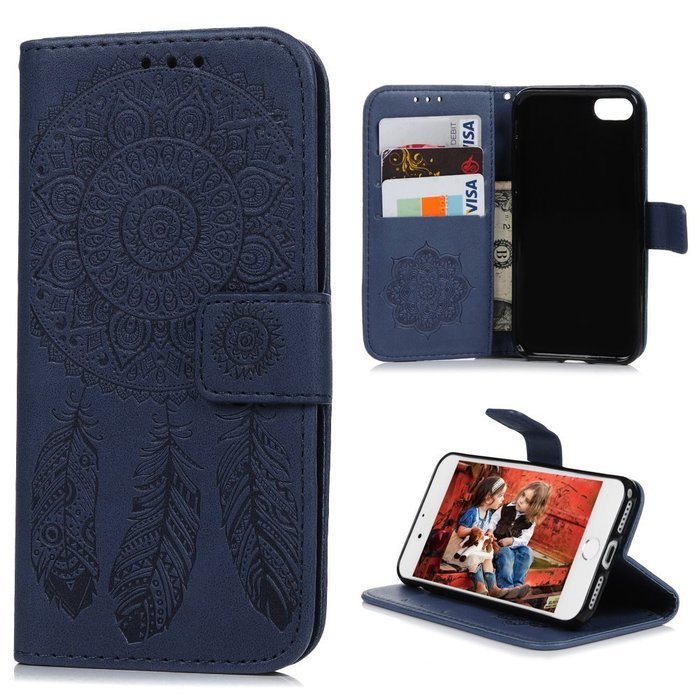 iPhone 7 Case (4.7 inch) - Wallet Folio Flip Embossed Campanula PU Leather Case with Stand Card Slots Slim Fit... N55