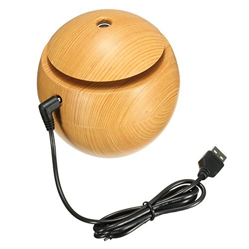 Skycoolwin Wooden Grain purifier USB LED Light Ultrasonic Cool Mist Aromas Humidifier Air Diffusers Fragrances... N3