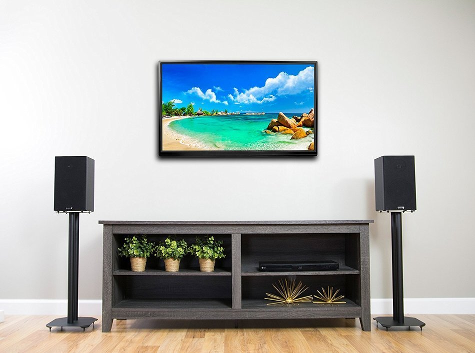 VIVO Premium Universal Floor Speaker Stands for Surround Sound & Book Shelf Speakers (STAND-SP03B) N4