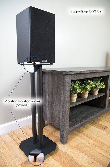 VIVO Premium Universal Floor Speaker Stands for Surround Sound & Book Shelf Speakers (STAND-SP03B) N5