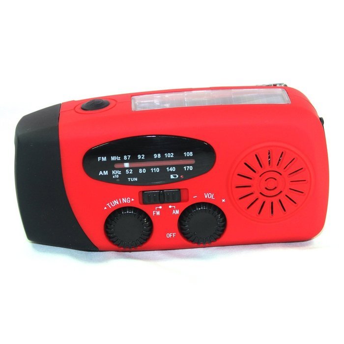 VORCOOL Portable Multi-functional Emergency Solar/Hand Crank Dynamo/USB Powered AM/FM Radio 3-LEDs Flashlight... N3
