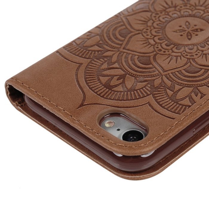 iPhone 7 Case (4.7 inch) - Wallet Folio Flip Embossed Campanula PU Leather Case with Stand Card Slots Slim Fit... N65